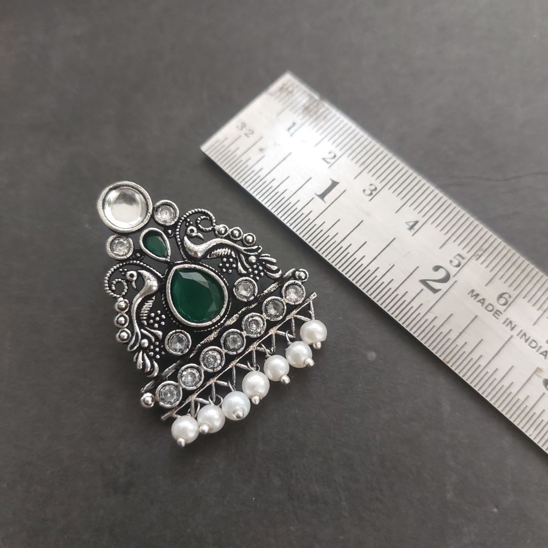 Shubhra: Layered Pearl Necklace Set: Green (Limited Edition)