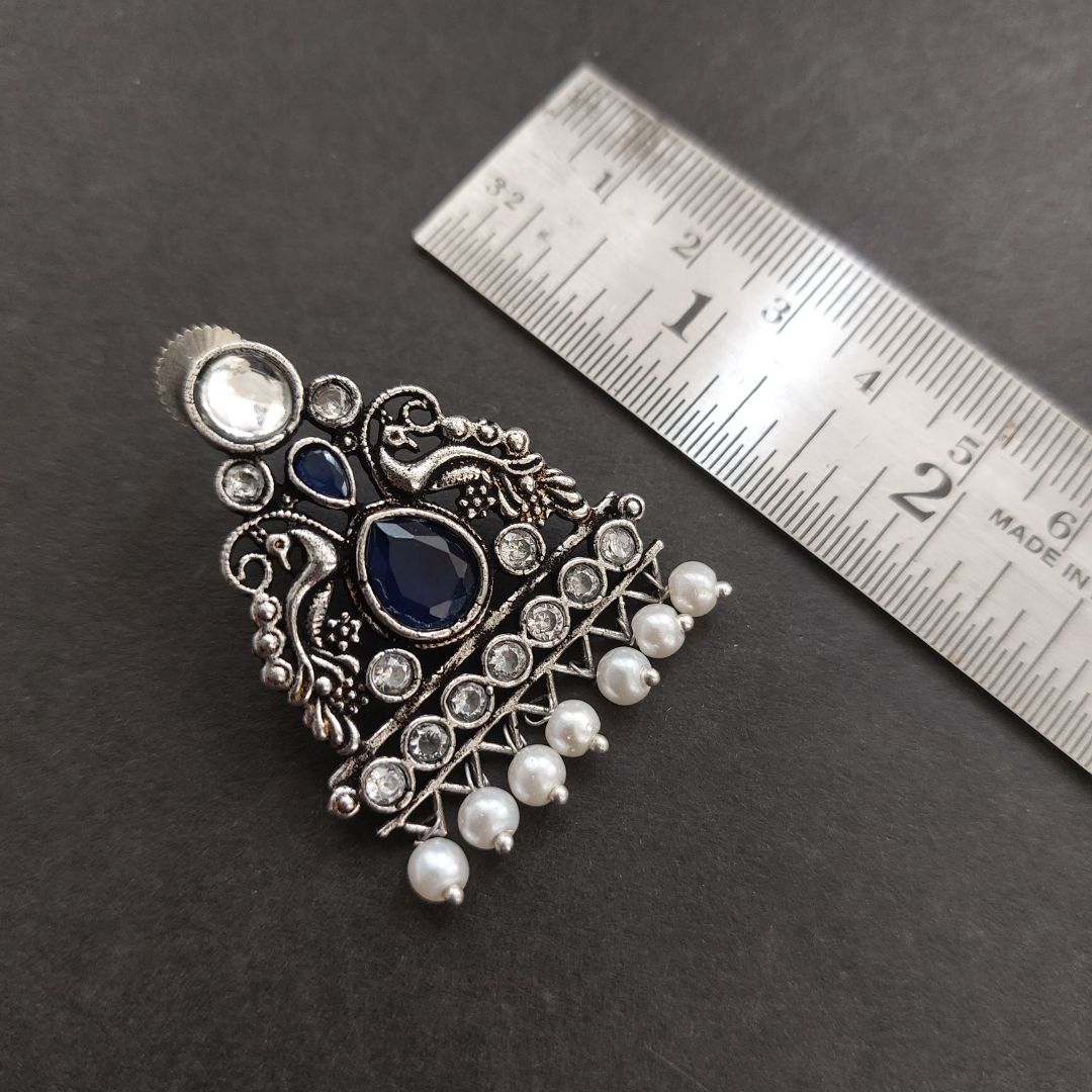 Shubhra: Layered Pearl Necklace Set: Blue (Limited Edition)