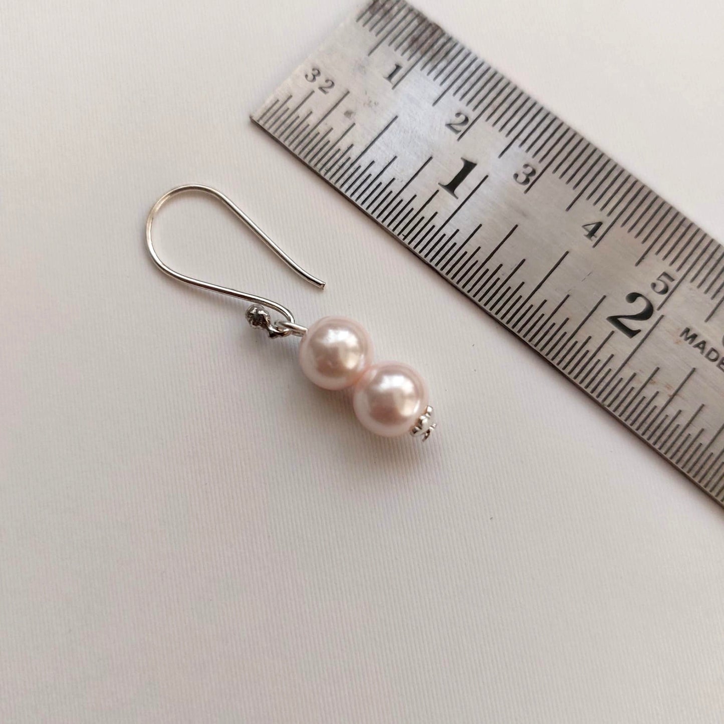 Soft Pink Pearl Necklace and Earring Set