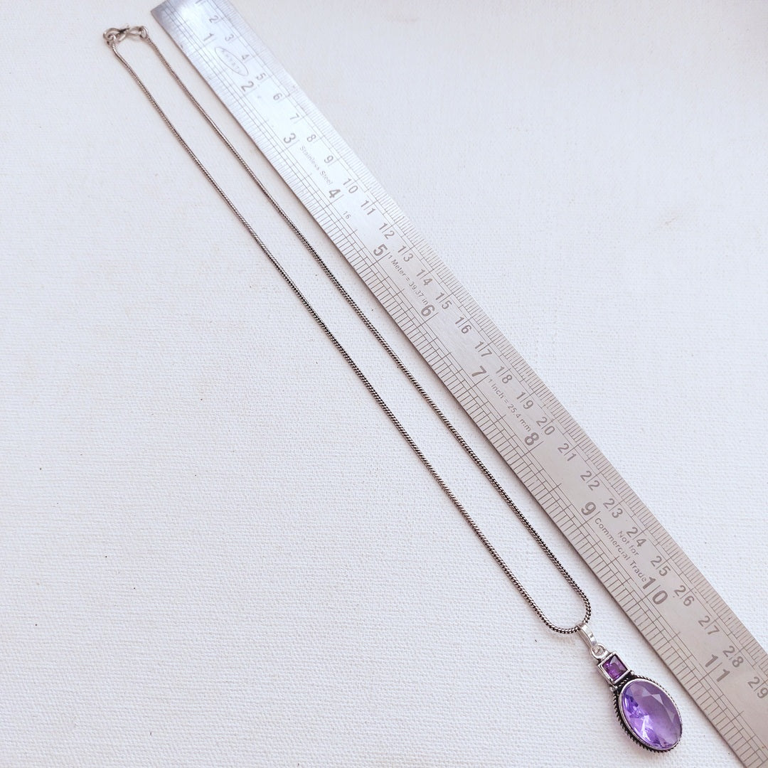 Lavender Haze: Silver Tone Pendant and Earring Set