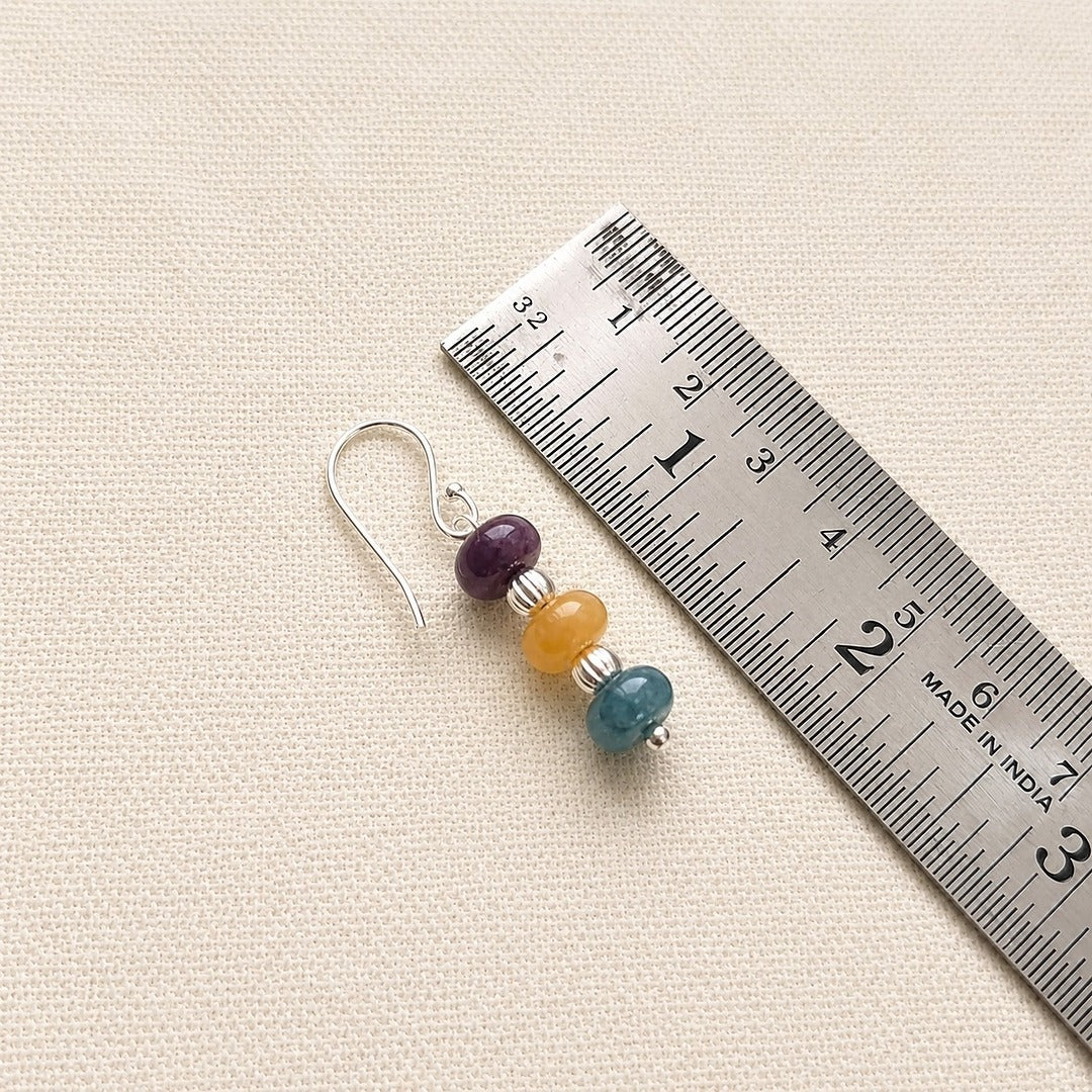 Aabhira: Triple Layer Multicolored Bead-Pearl Necklace and Earring Set