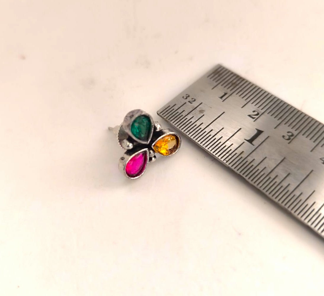 Petal Trio : Multicolored Studs