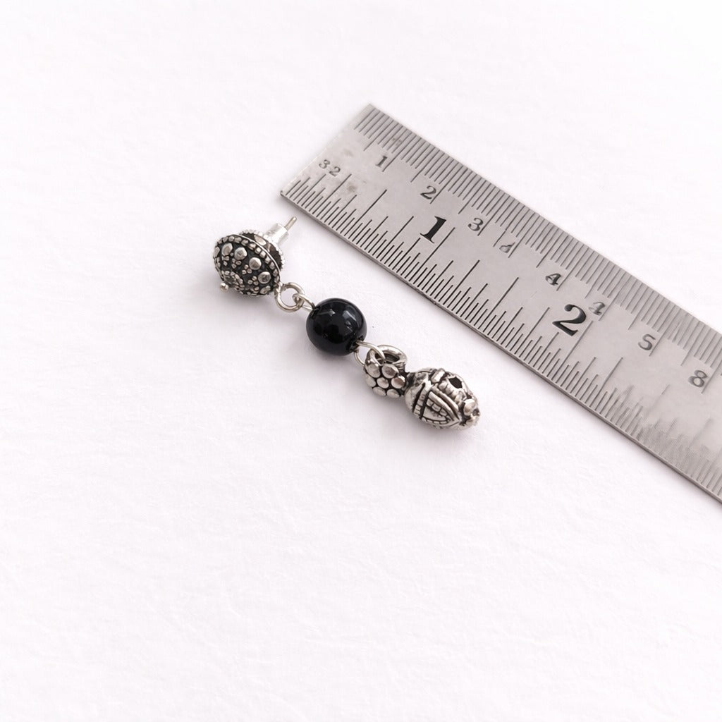 Mridula: Handmade Black Beads Necklace and Earring Set