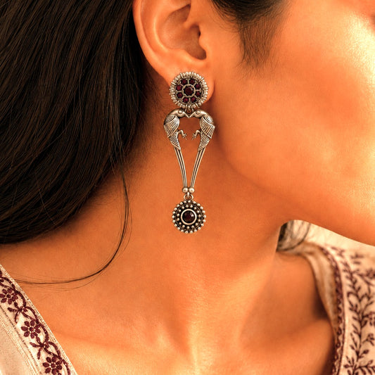 Pakhi: Pink Stone Dangler Earrings