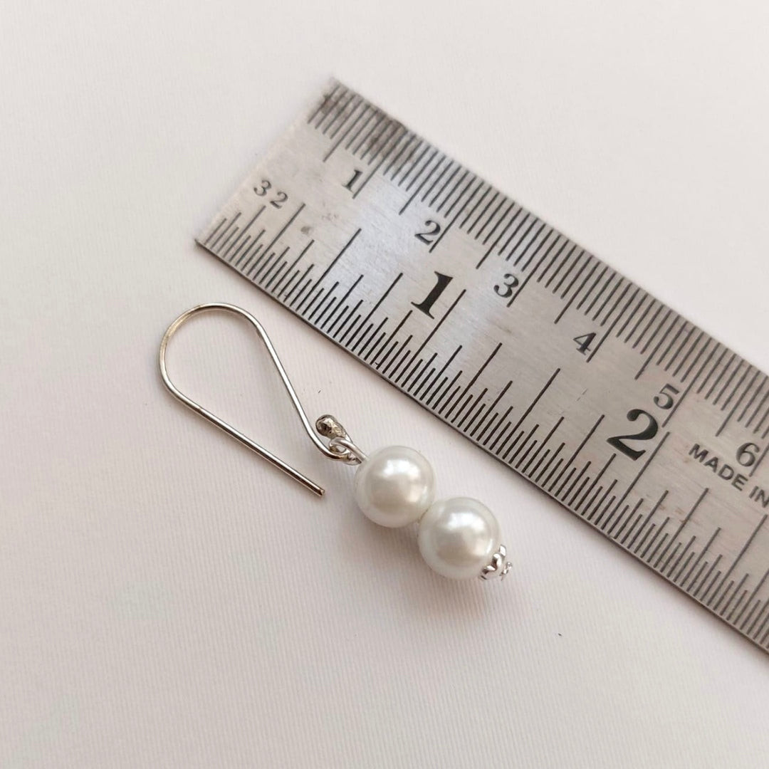 Serene White Pearl Necklace and Earring