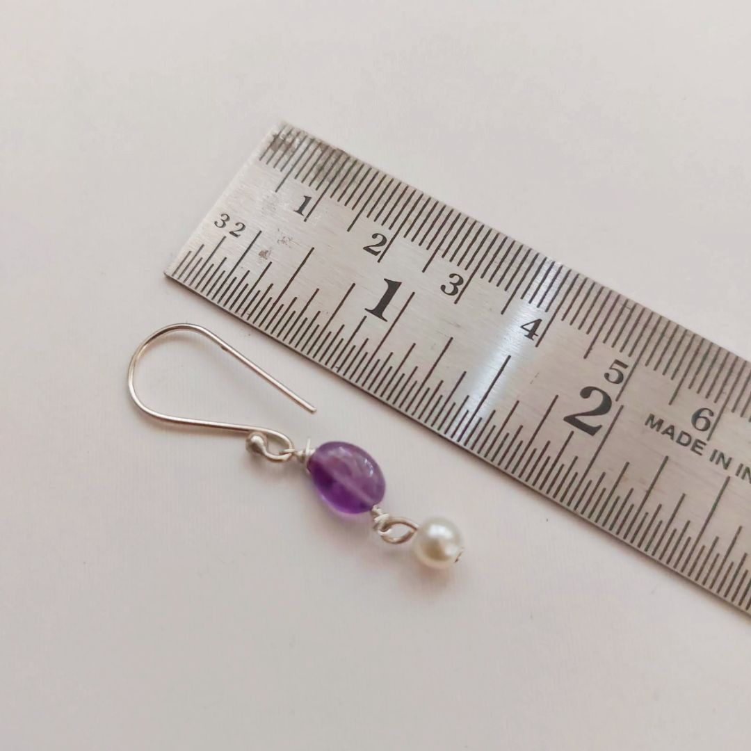 Violet Stone Arc Design Pendant Necklace Set