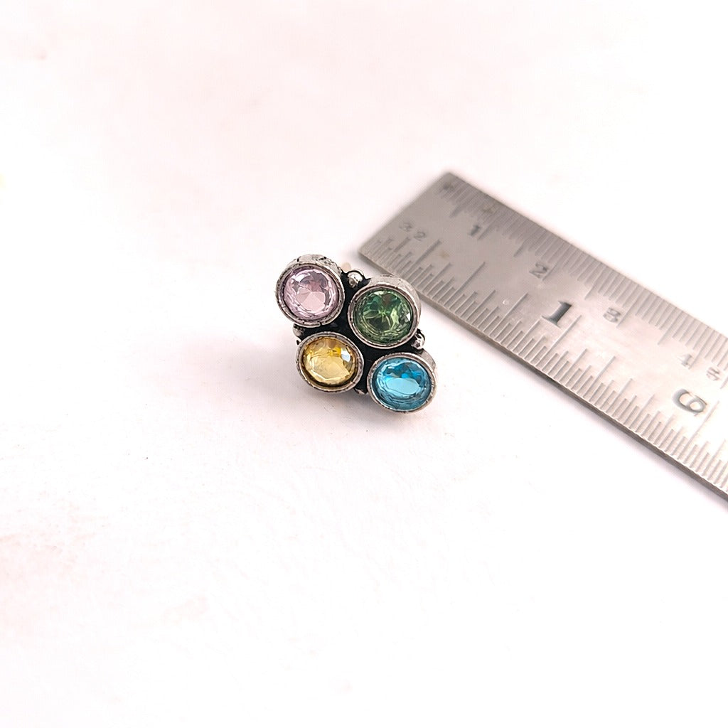 Trinity Gem Stud: Multicolor Stone Studs