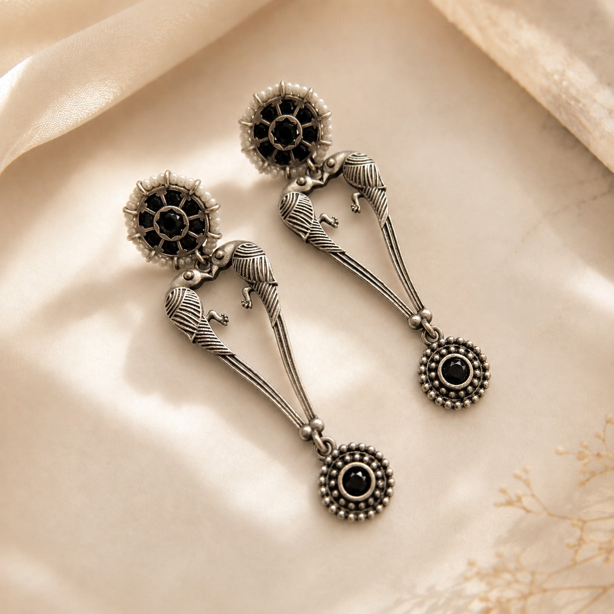 Pakhi: Black Stone Dangler Earring