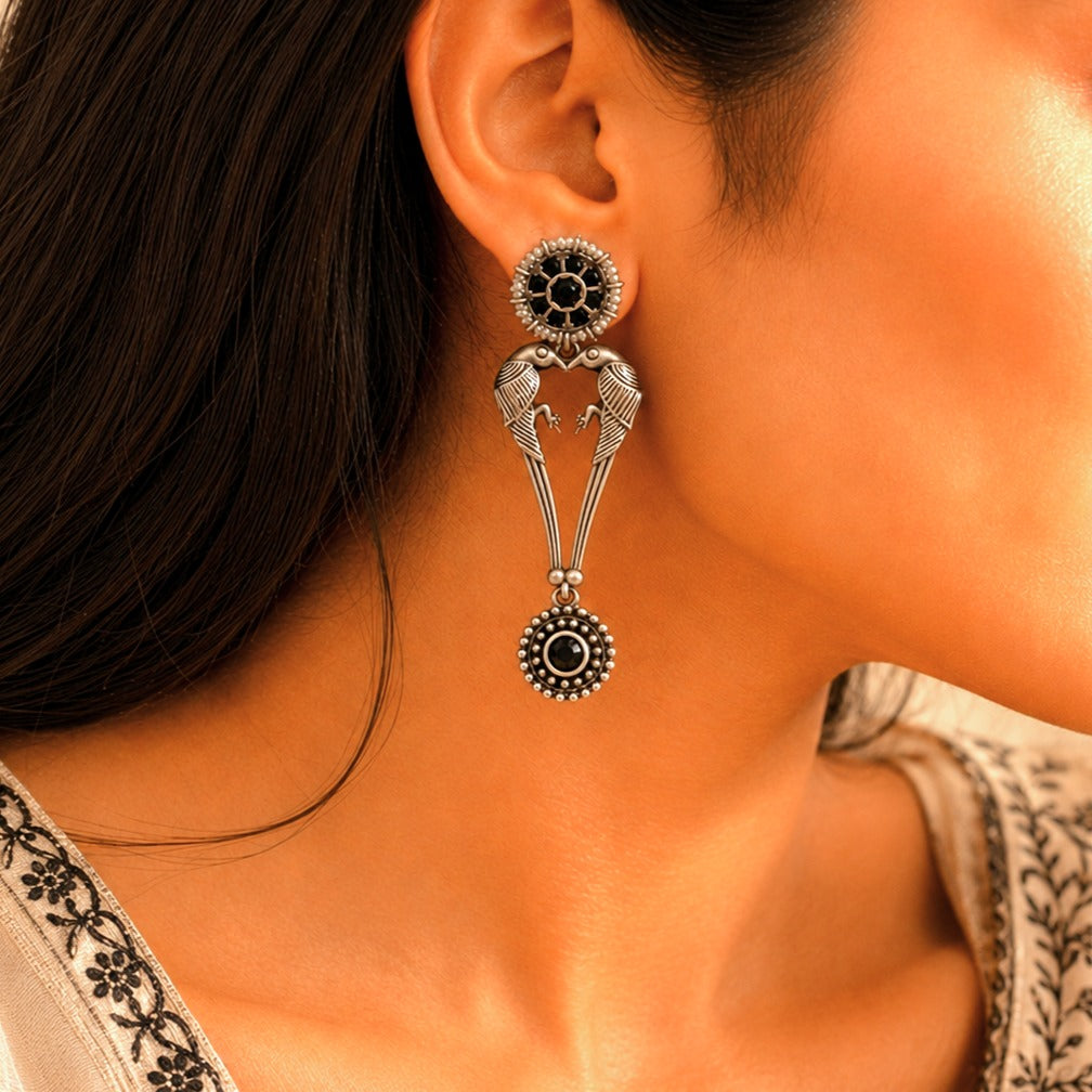 Pakhi: Black Stone Dangler Earring