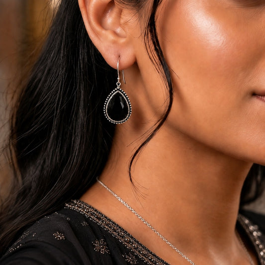 Kaleido Edit: Deep Black Stone Earring