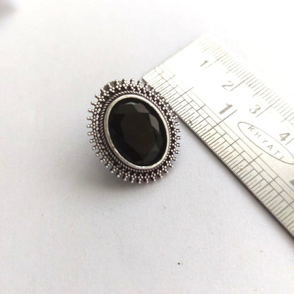 Starless Glitter: Black Stone Stud Earrings