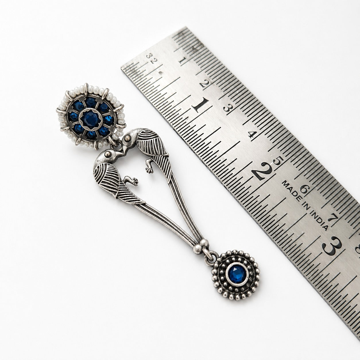 Pakhi: Blue Stone Dangler Earrings