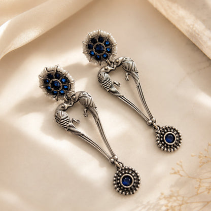 Pakhi: Blue Stone Dangler Earrings