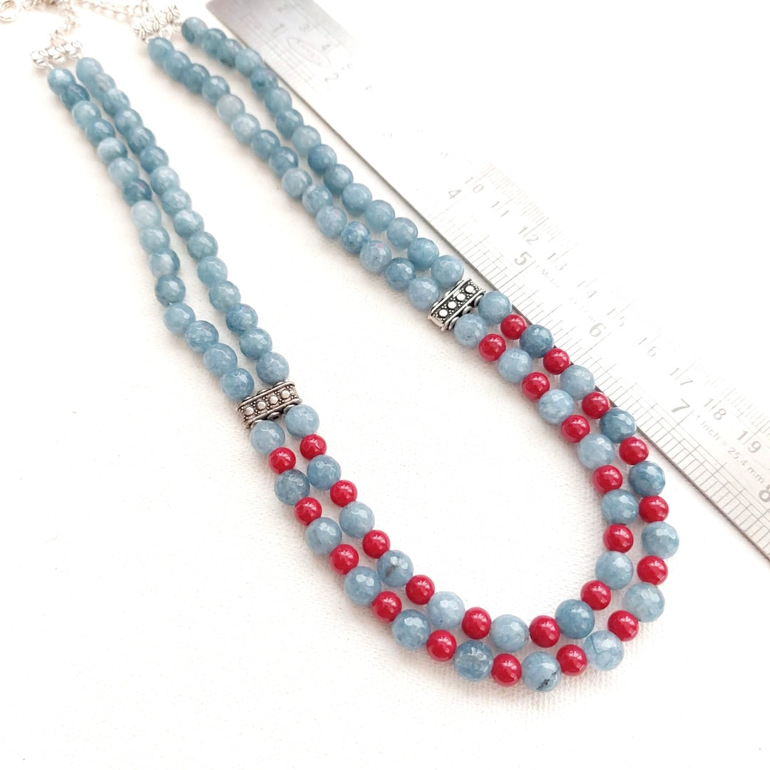 Scarlet Sky: Beaded Double Layered Necklace