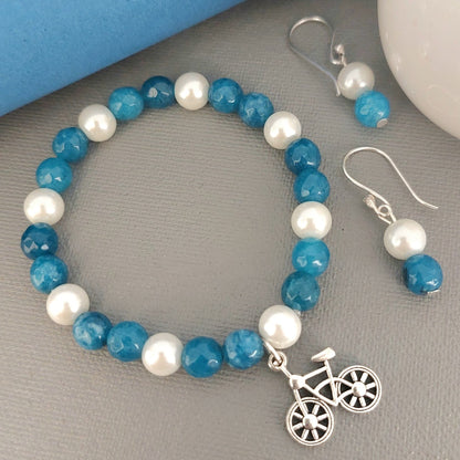 Ocean Breeze: Beaded Bracelet and Earring Set