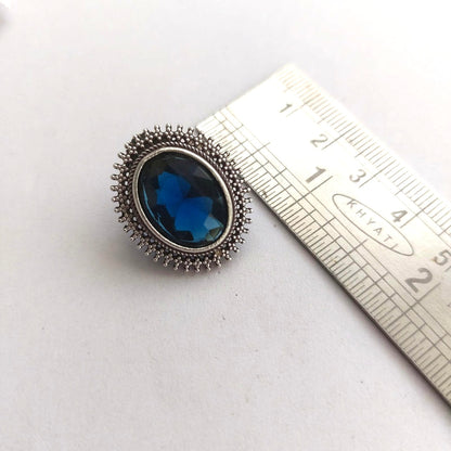 Celestial Gleam: Blue Stone Stud Earrings