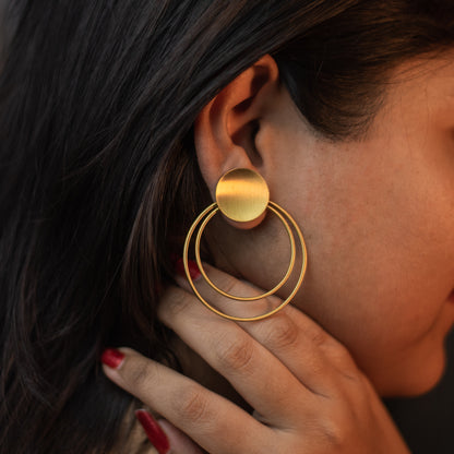 Brass Earrings : Golden Halo