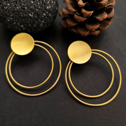 Brass Earrings : Golden Halo