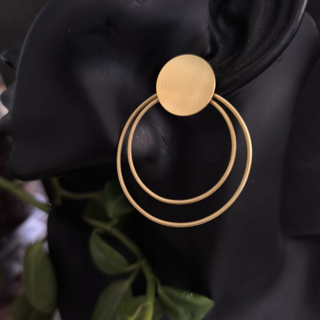 Brass Earrings : Golden Halo