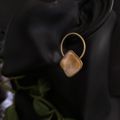 Brass Earrings : Honeydew Drops