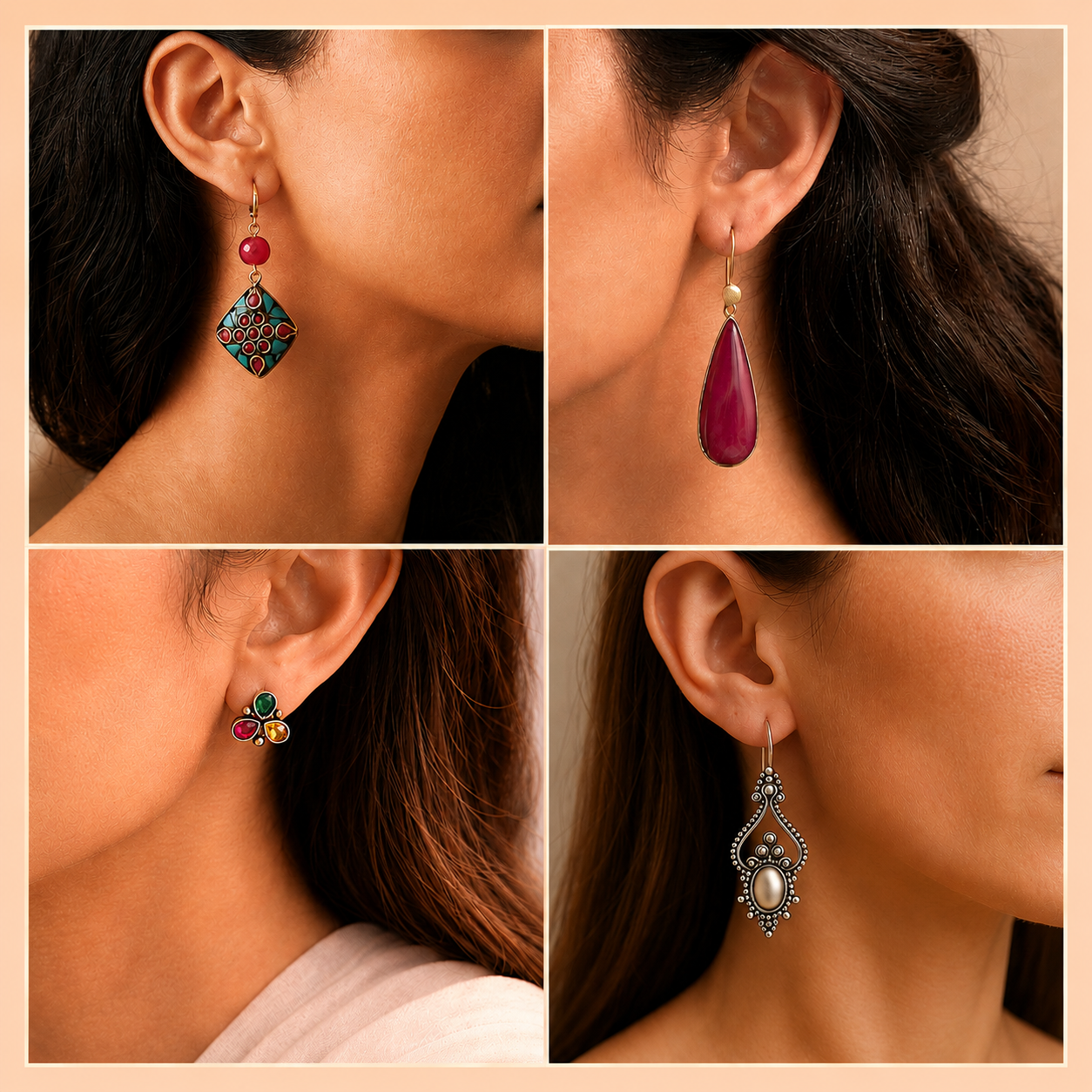 Iconic Edit Earring Set : Combo of 4 Bestseller Earrings