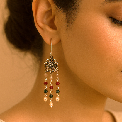 Multicolored Beauty: Handcrafted Multicolored Dangler Earrings