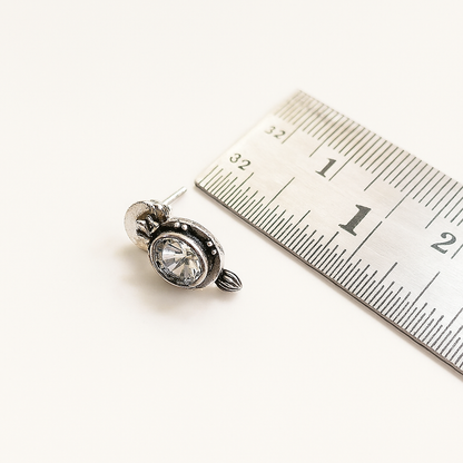 Tinge Tales: Clear White Stone Ethnic Necklace and Earring Set