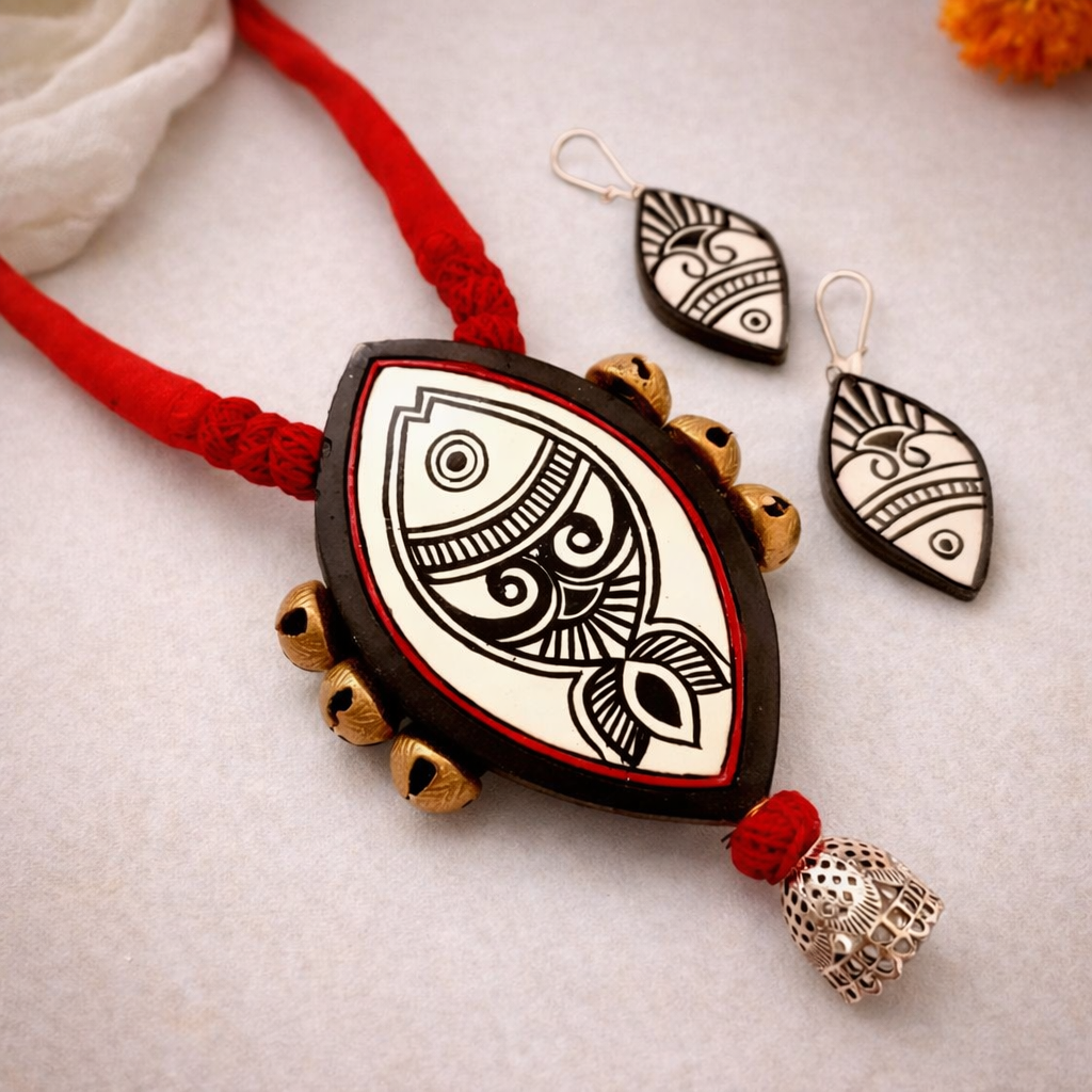 Matsrika : Handcrafted Teracotta Necklace and Earring Set