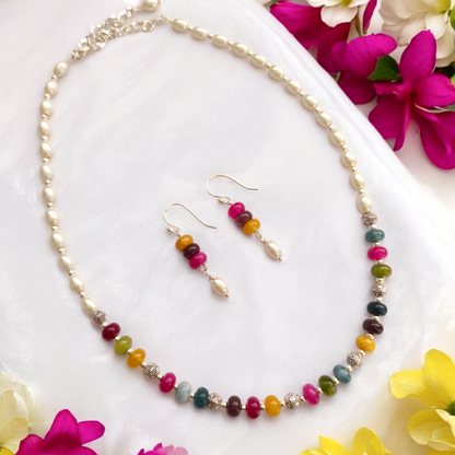 Rainbow Delight: Colorful Beaded Necklace Set