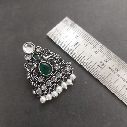 Shubhra: Layered Pearl Necklace Set: Green (Limited Edition)