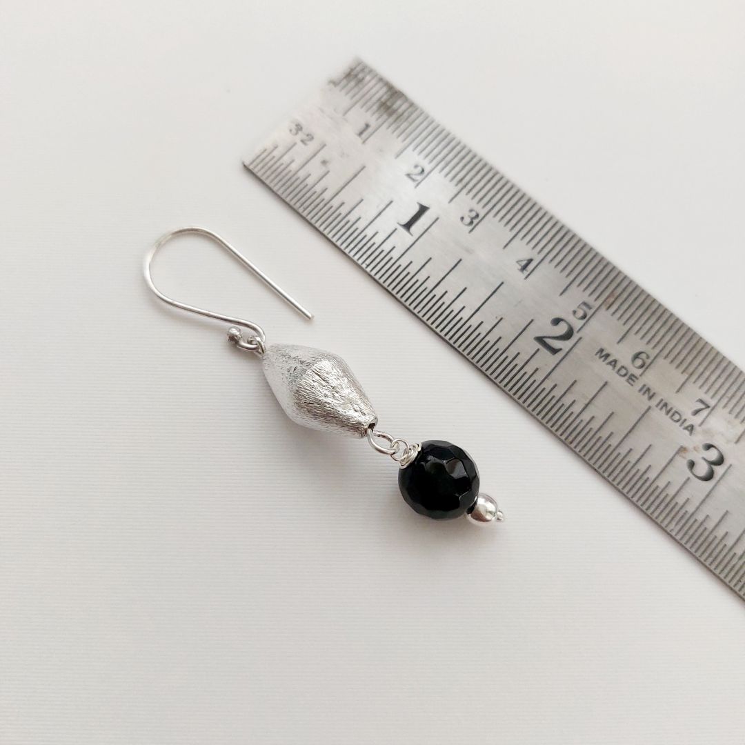 Dholki Royale: Dholki Bead Necklace and Earring Set with Black Beads