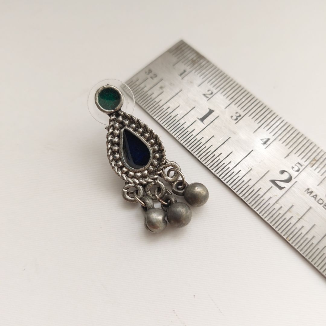 Raagini: Colorful Enamel Work Oxidised Necklace and Earring Set