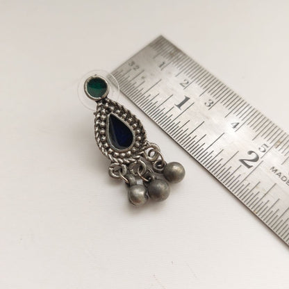 Raagini: Colorful Enamel Work Oxidised Necklace and Earring Set