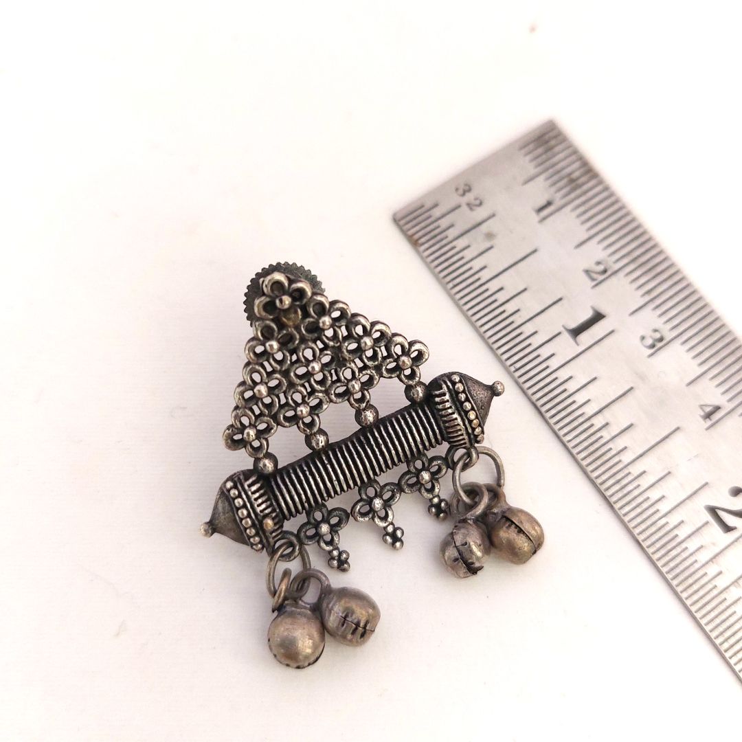 Raga Bells: Heritage inspired Festive Silver Toned Earring