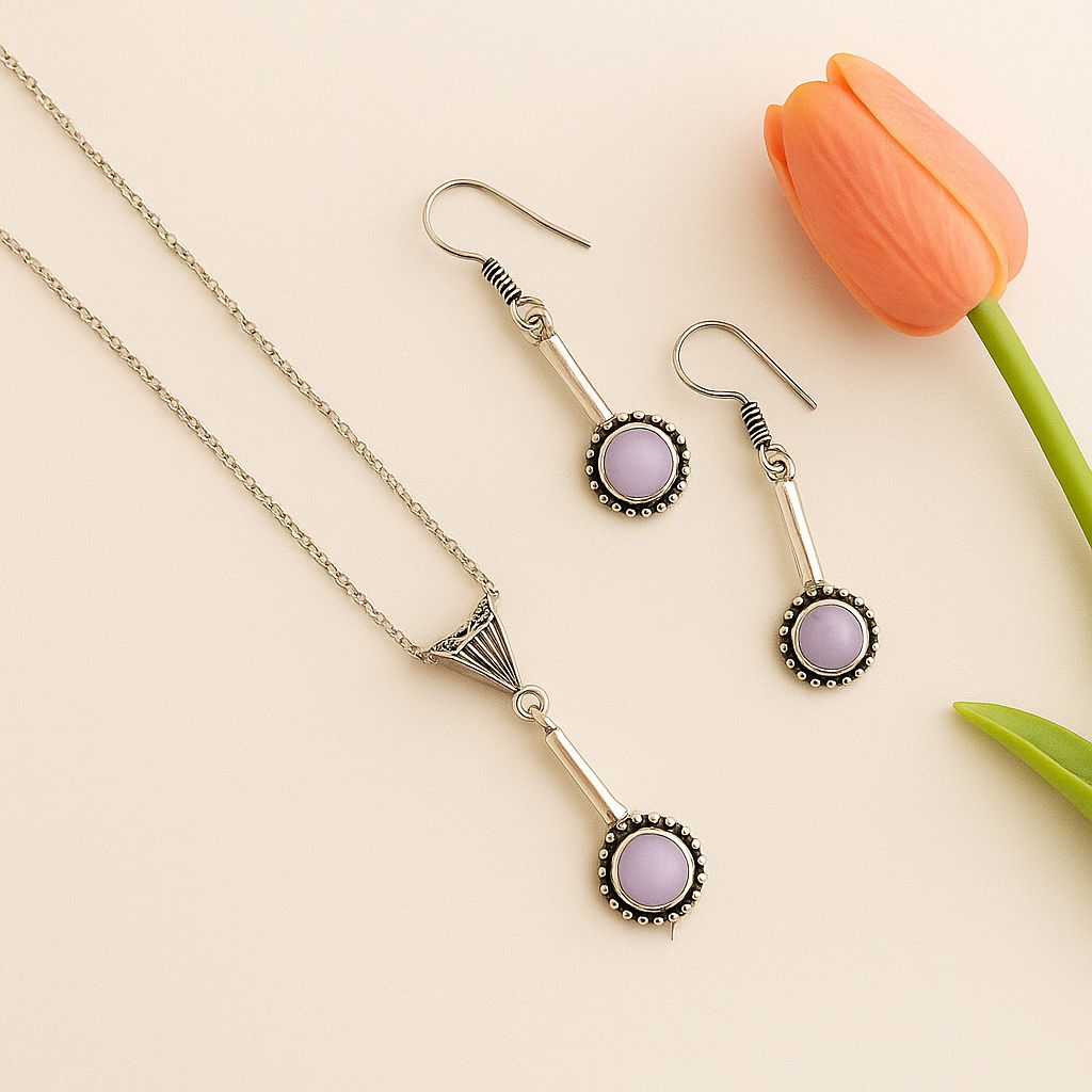 Rose Drop: Simple Pendant and Earring Set