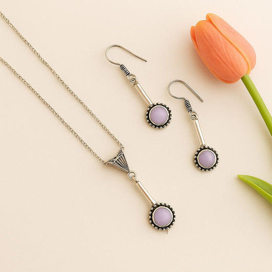 Rose Drop: Simple Pendant and Earring Set