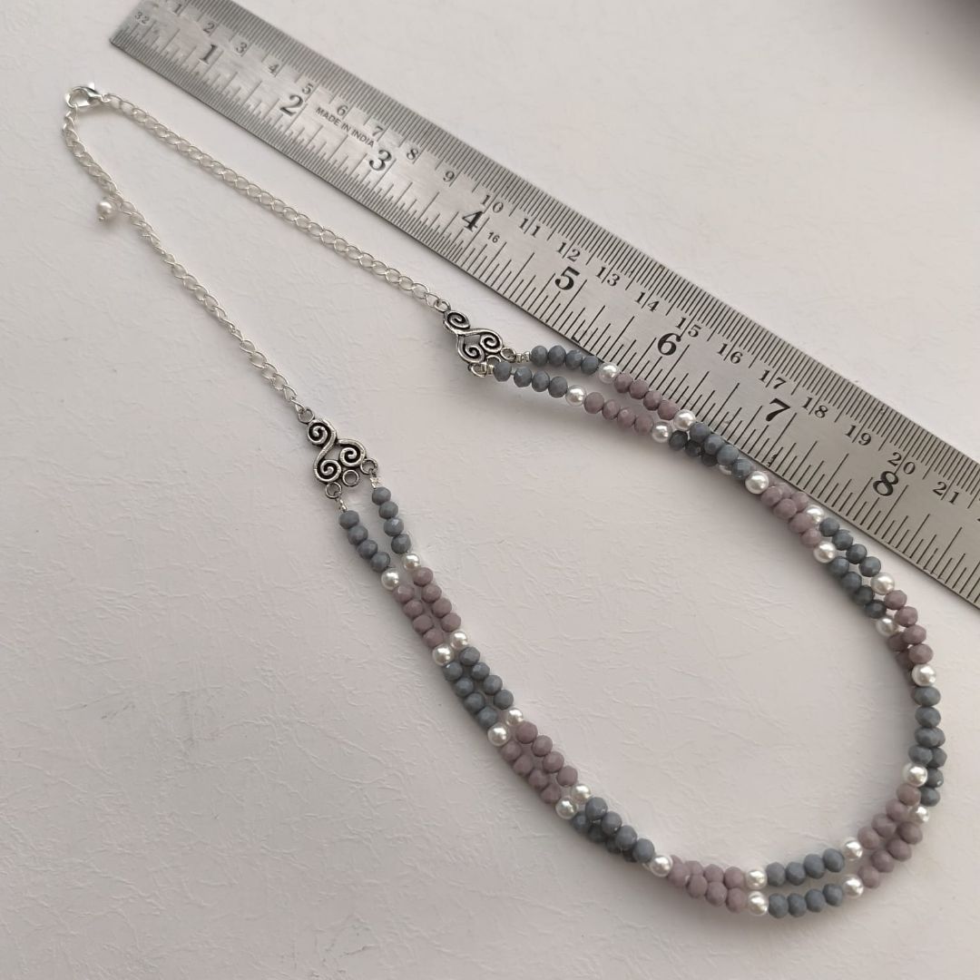 Twirl and Shine: Twisted Crystal Beads Necklace and Earring Set