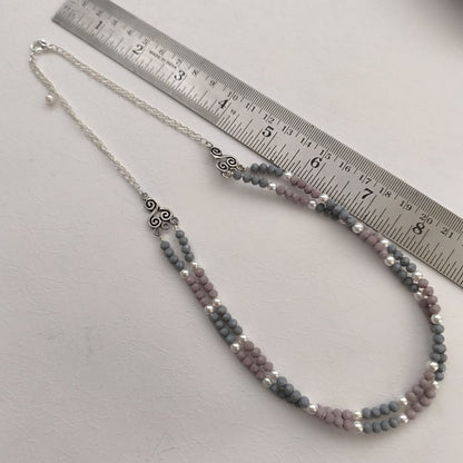 Twirl and Shine: Twisted Crystal Beads Necklace and Earring Set