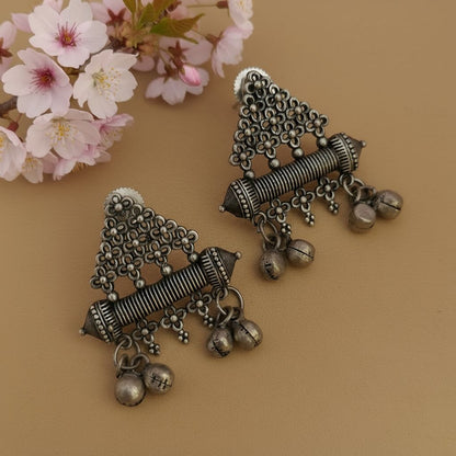Raga Bells: Heritage inspired Festive Silver Toned Earring