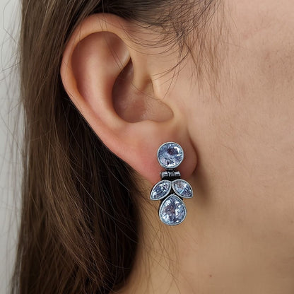 Crystal Spark: Clear White Stone Earring