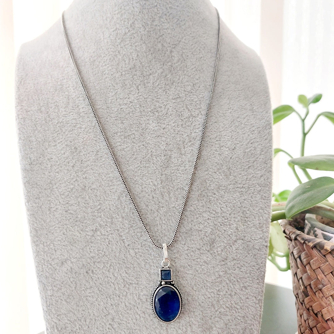 Blue Nirvana: Silver Tone Pendant and Earring Set