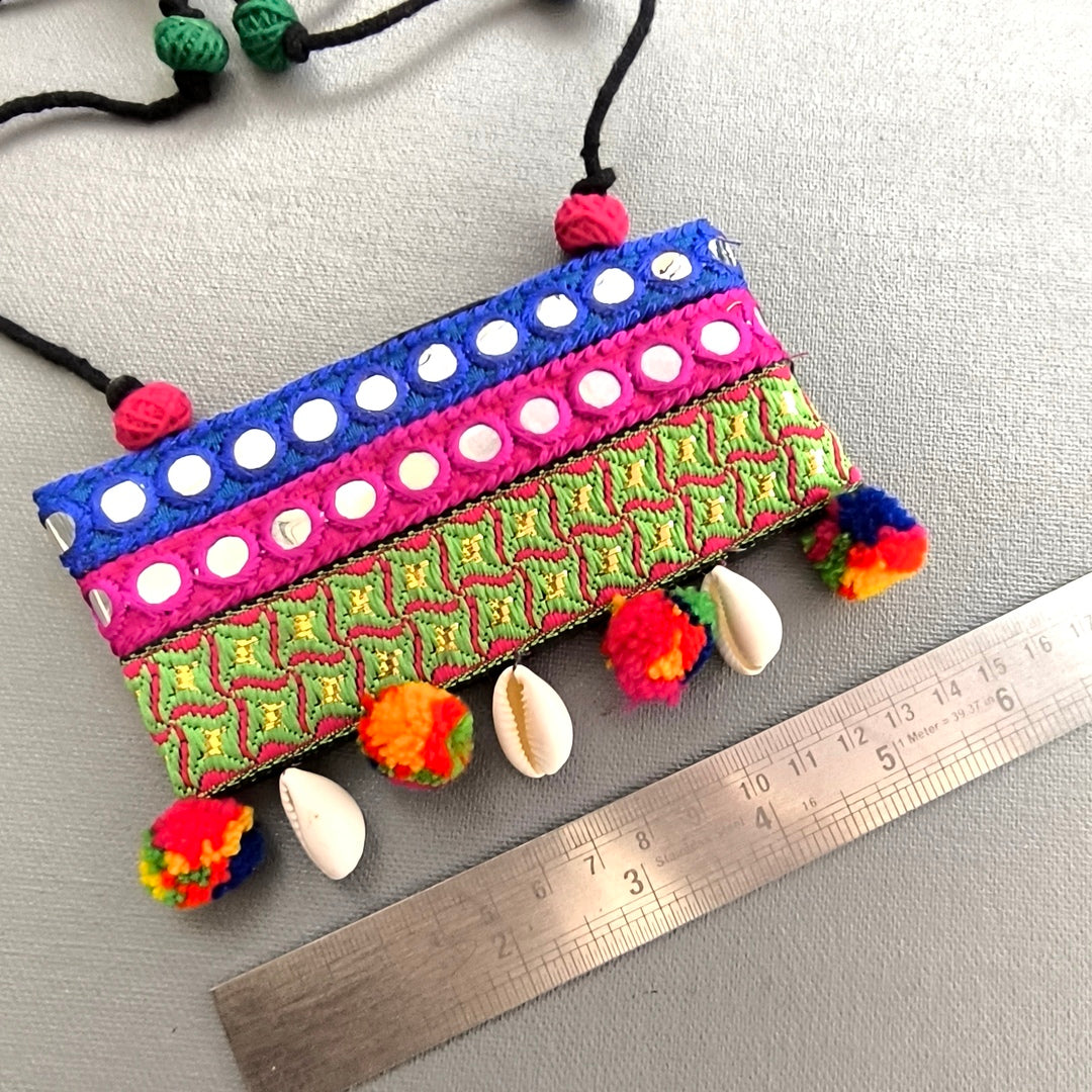 Vibrant Boho Fabric Necklace & Earring Set