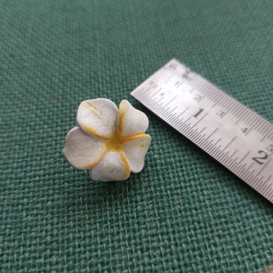 Plumeria Bloom: Handcrafted Clay Necklace and Earrings