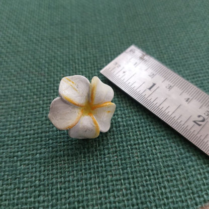 Plumeria Bloom: Handcrafted Clay Necklace and Earrings