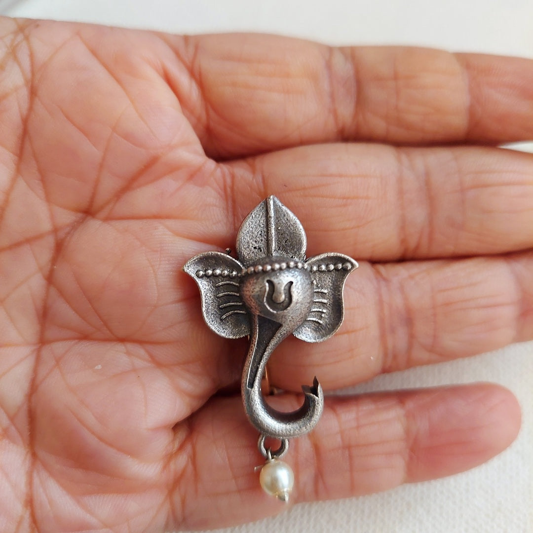 Divine Charm: Ganesha Oxidized Earrings