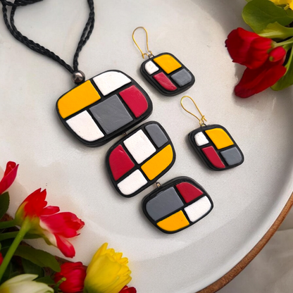 Mondrian Art : Multicolor Terracotta Set