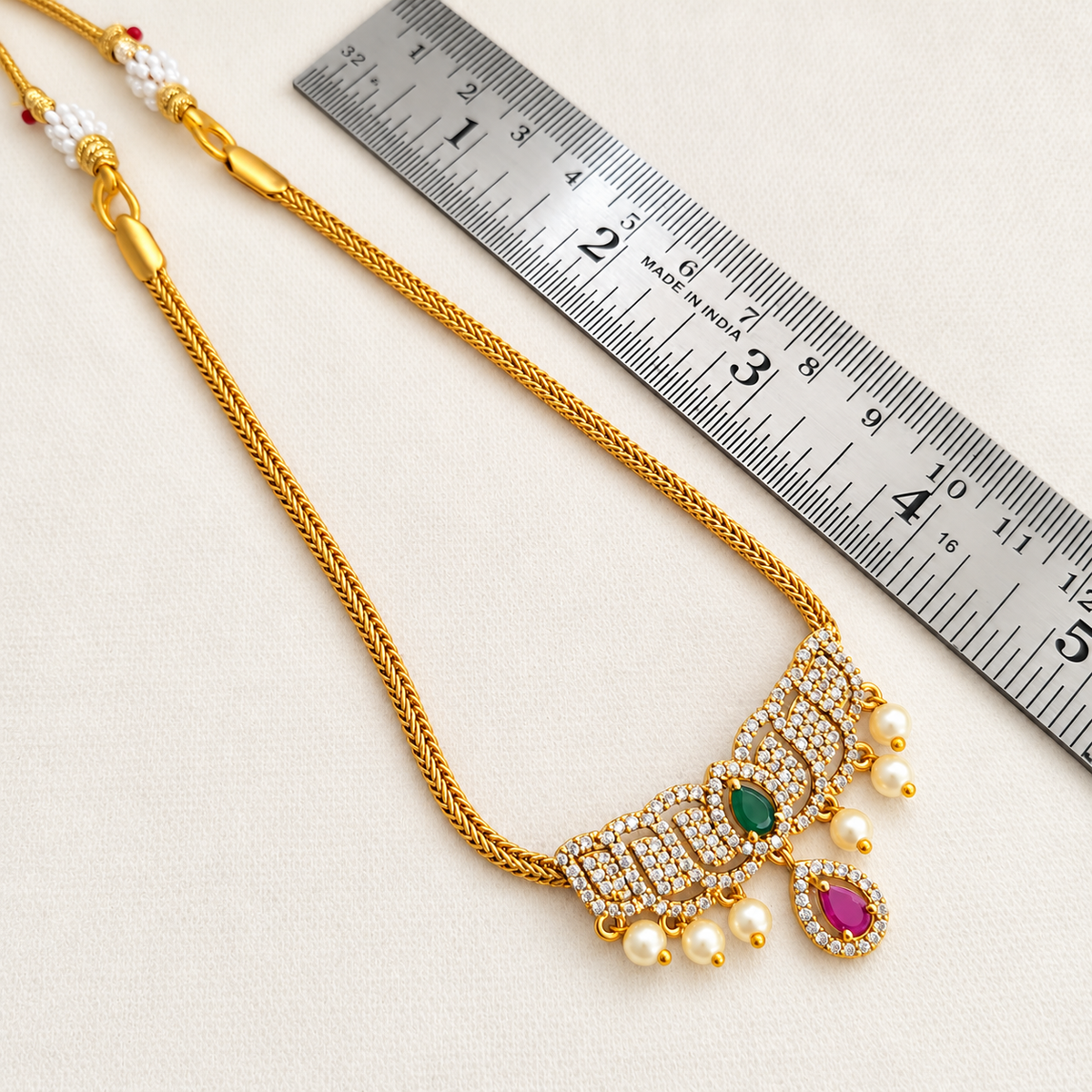 Padmini: Lotus pendant Gold Toned Necklace and Earring Set