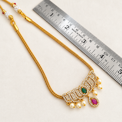 Padmini: Lotus pendant Gold Toned Necklace and Earring Set