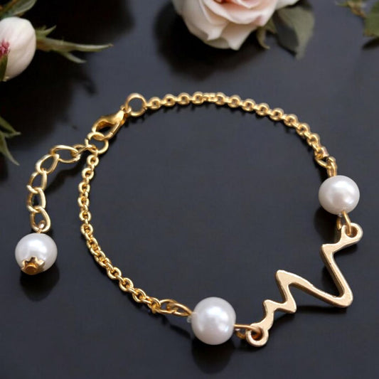 Heartbeat Gold Toned Bracelet