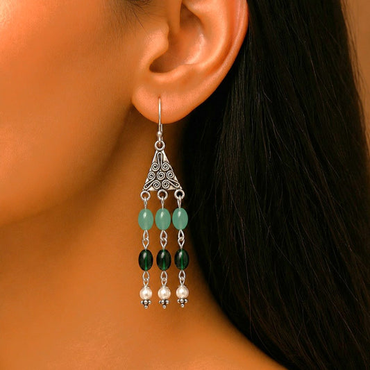 Green Groove: Handmade Beaded Earrings